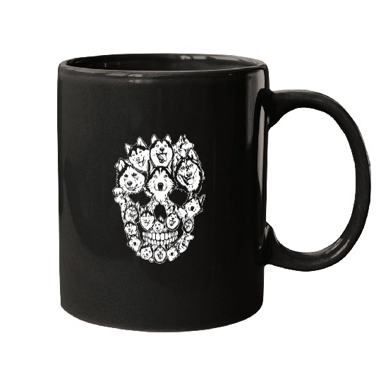 Skull Husky Skeletons Halloween Costume Scary funny Awesome Mugs