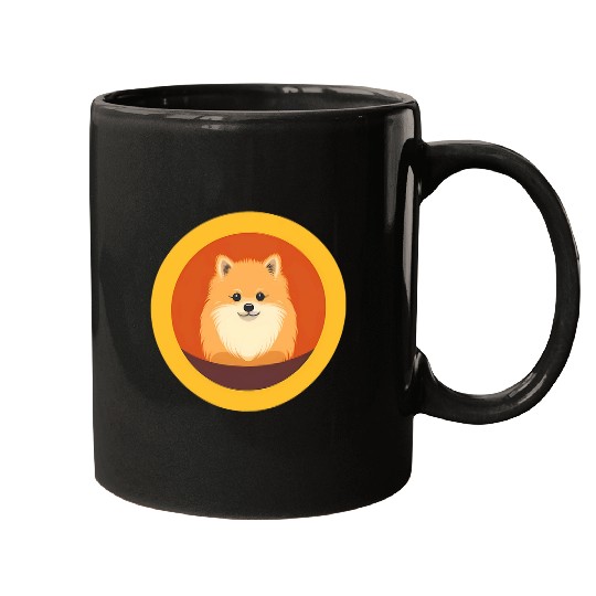 Pomeranian Dog Minimal Love Dogs 8 Mugs