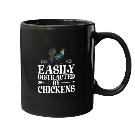 Poultry Farmer Farm Chicken Easily Distracted By Chickens Mugs