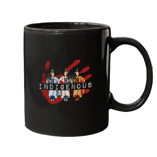 Native American Indigenous Red Hand Indian Blood Themed 16 Mugs