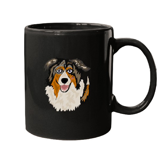 Smileteespetsa Funny Australian Shepherd Puppy Dog Art Mugs