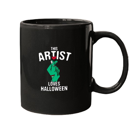 This Artist Loves Halloween Art Zombie Designer Corpse Scary 1 Mugs