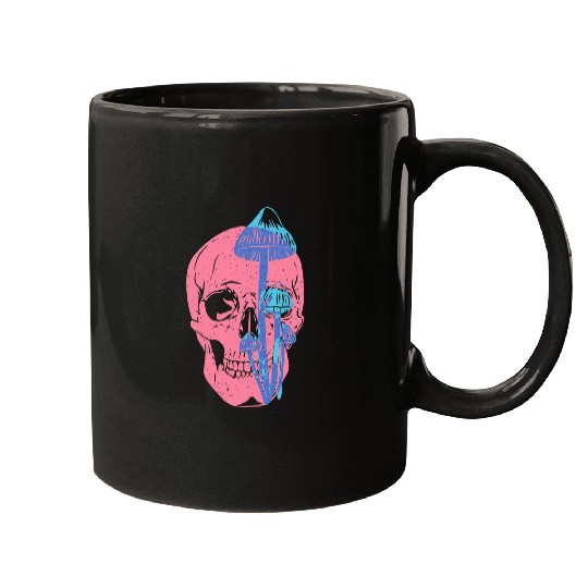 Skull Mushrooms Pop Art Psychodelic Halloween Costume Mugs