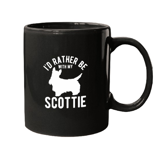 Scottish Terrier Id Rather Be With My Scottie Dog Mugs