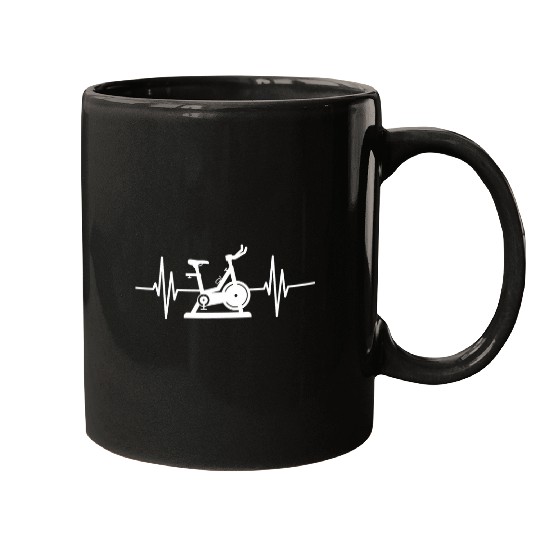 Spinning Class Indoor Cycling Spin Bike Workout Heartbeat Mugs