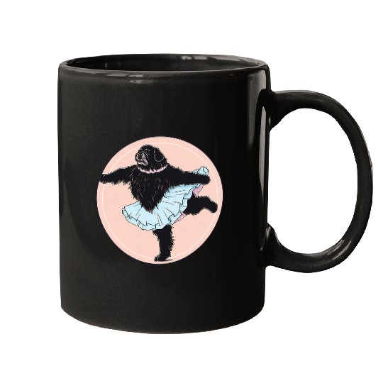 Newfoundland Dog Ballerina Funny Ballet Mugs