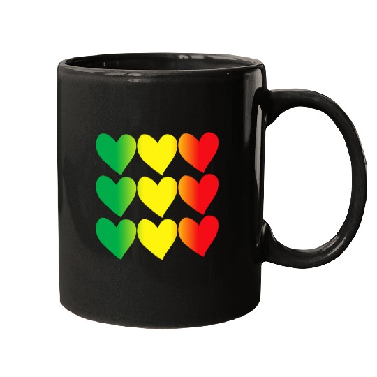 Juneteenth Hearts Art Black Freedom Aesthetic Juneteenth Mugs