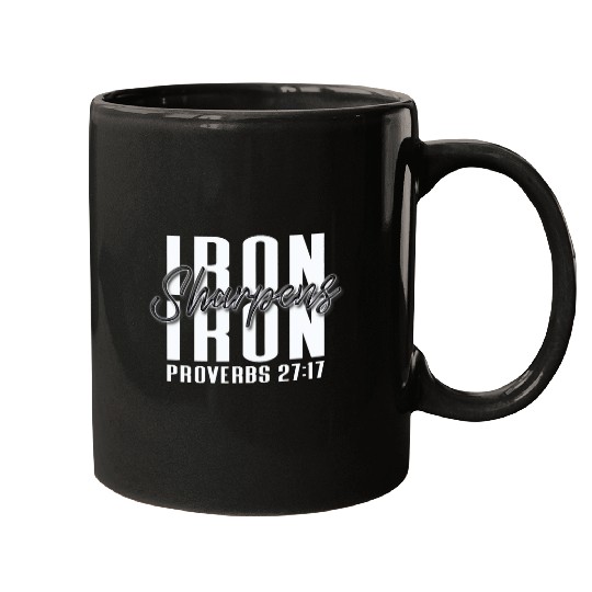 Inspirational Iron Sharpens Iron Proverbs 2717 Bible Art Mugs