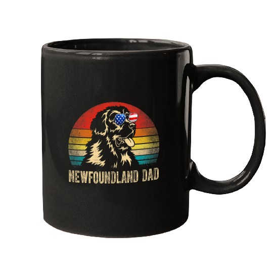 Retro vintages Newfoundland Dad Dog Lover Fathers Day Mugs