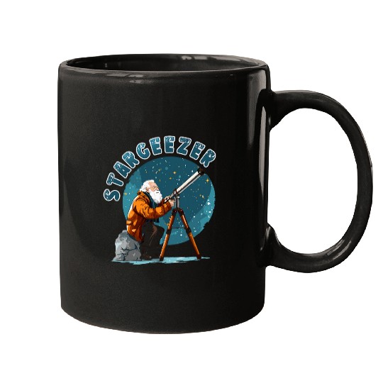Stargeezer Funny Stargazing Astronaut Astronomy Telescope 2 Mugs