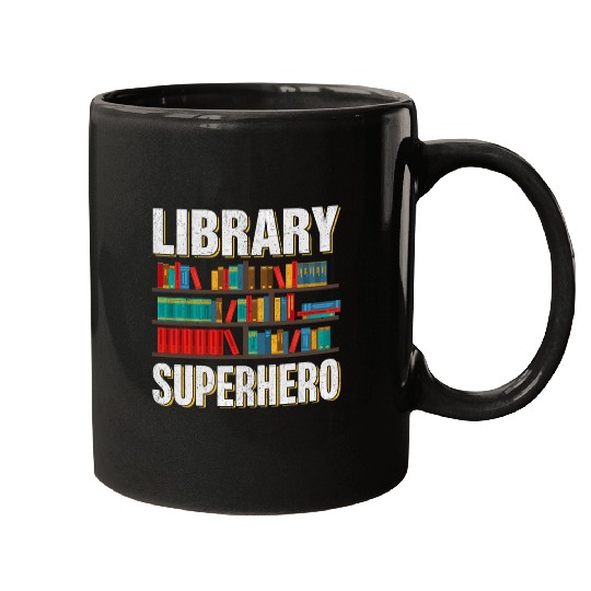 Discover Library Superhero I Librarian Mugs