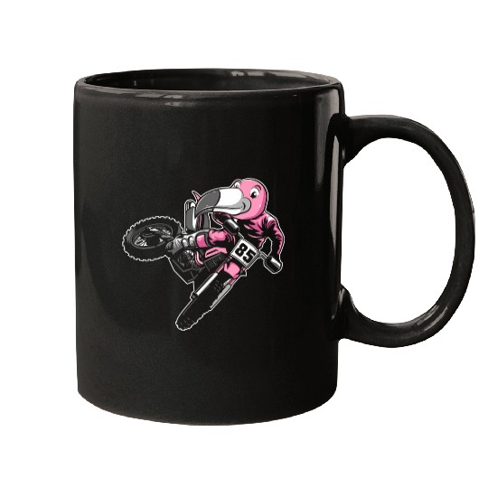 Supermoto Flamingo Mx Motocross Biker Dirt Bike Mugs