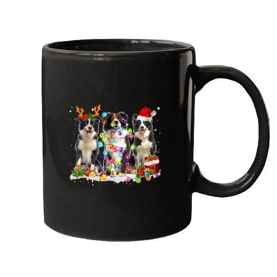 santa border collie dog gorgeous reindeer christmas lover Mugs