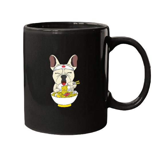 Ramen Cream French Bulldog Dog Mugs