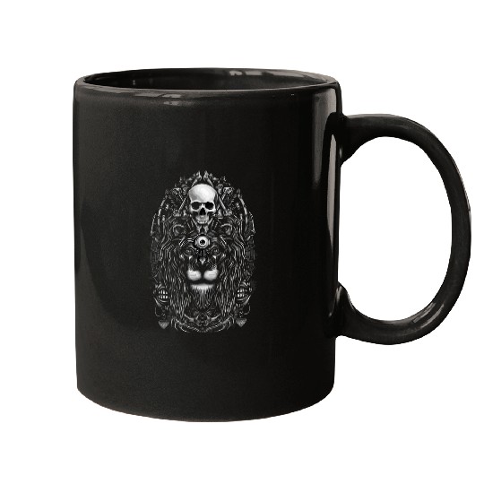 Skull lion Head Dark Art Grunge Goth Gothic Girl Horror Mugs