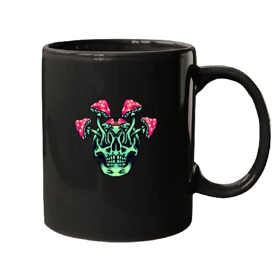 Skull Mycologist Mushrooms Psychodelic Halloween Costume Mugs