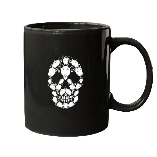 Skull Bull Terrier Skeletons Halloween Costume Scary Mugs