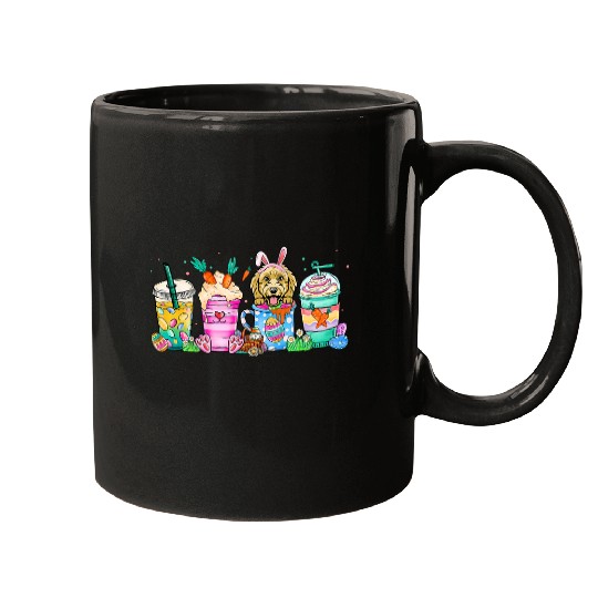 Poodle Dog Coffee Lover Easter eggs Easter Bunny Mugs