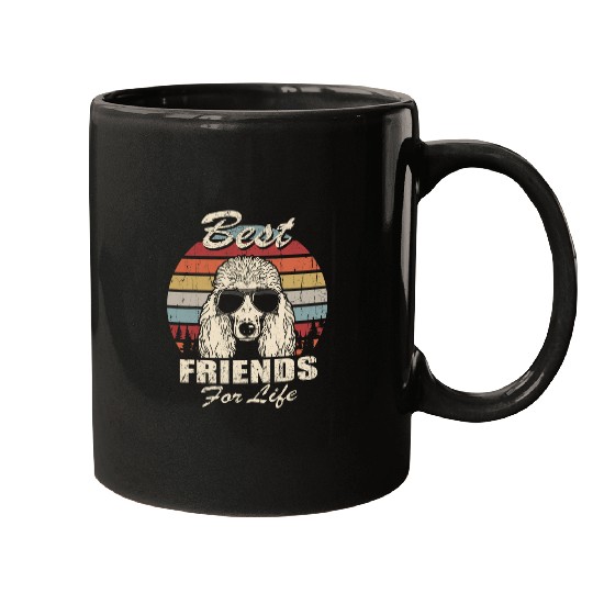 Standard Poodle bests Friends For Life vintages Retro Style Mugs