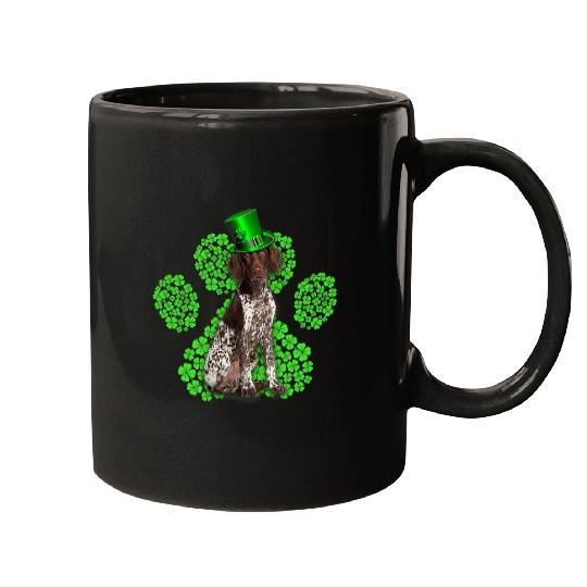 German Shorthaired Pointer Shamrock Clovers St Patricks Day Mugs