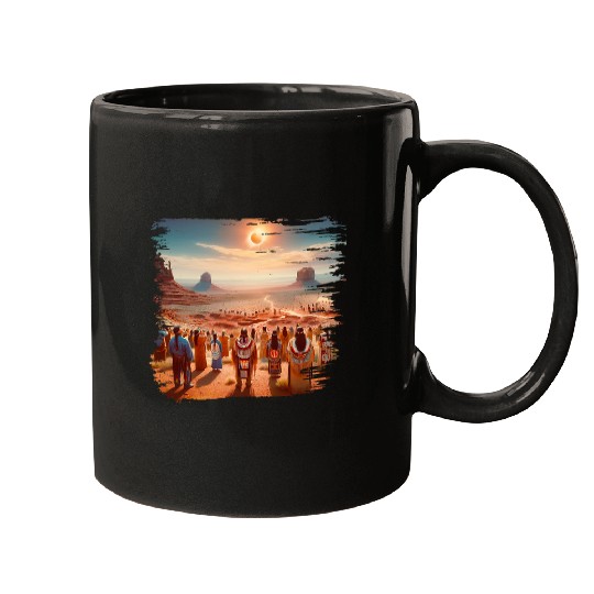 Native American Southwest Solar Eclipse American Retro Mugs