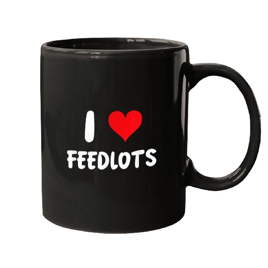 I Love Feedlots 2Heart Livestock Farm Farmer Farming Cattle Mugs