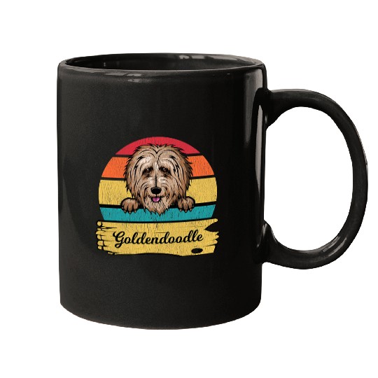 Dog Goldendoodle Shirt. Retro Style Goldendoodle Mugs