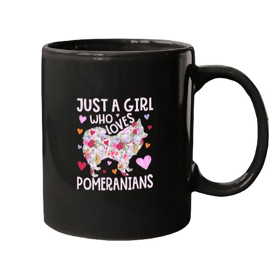 Pomeranian Just A Girl Who Loves Pomeranians Flower Floral Mugs