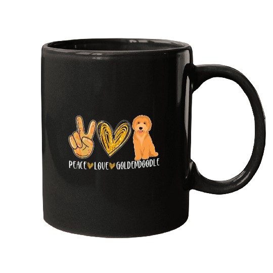 Dog Goldendoodle Peace Love Goldendoodle Cute Dog Lover Mugs