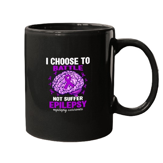 We Wear Purple Leopard Rainbow Brain Epilepsy Awareness Mugs