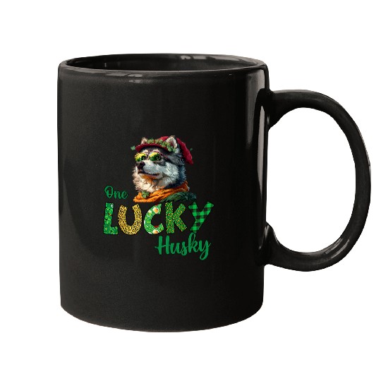 Majestic Husky Gnome A St  Patricks Celebration 3 Mugs