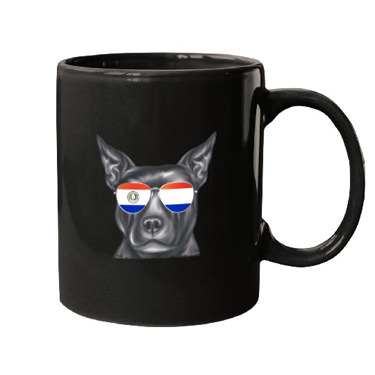 Staffordshire Bull Terrier Dog Paraguay Flag Sunglasses Mugs