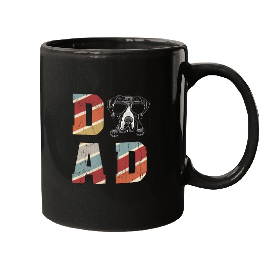 Dog Great Dane Dad Cool for Dog Dad Retro Vintage T-Shirt Mugs
