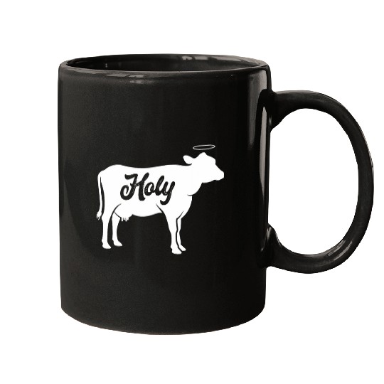 Holy Cow Pun Funny Animal Cow Farmer Gifts Mugs