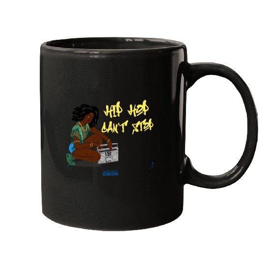 vintages 80s Hip Hop Boom Box Female Artist Mugs