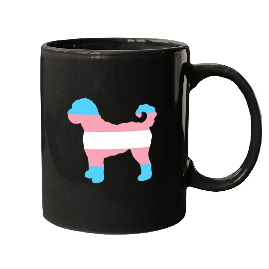 Dog Goldendoodle Trans Pride Flag Goldendoodle Dog Mugs