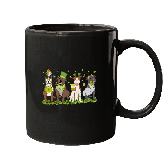 Shamrockin with cute Pitbull St Patricks Day Pitbull Lovers Mugs