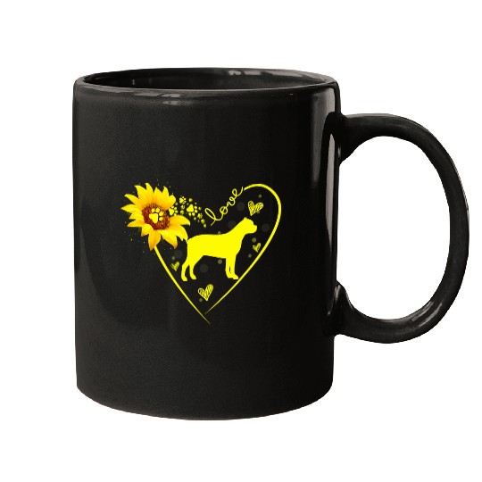 Love Cane Corso Sunflower For Dog Lover Gift 1 Mugs