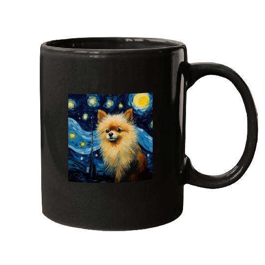 Pomeranian Starry Night For Dog Mom Dog Dad 1 Mugs