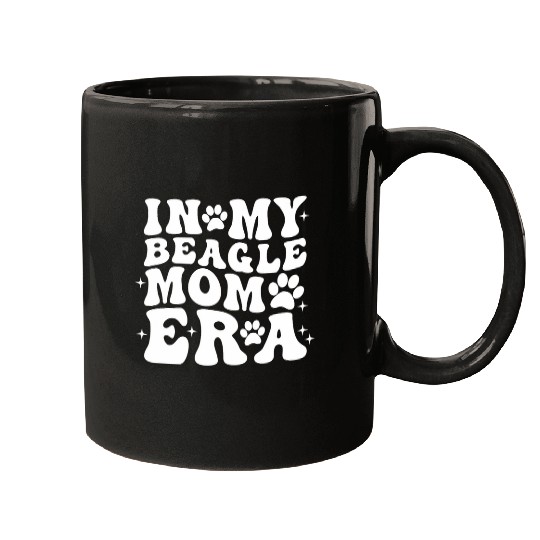 In My Beagle Mom Era Groovy Retro Dog Mom Fur Mama Mugs