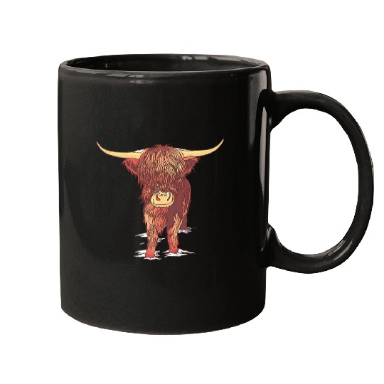 Highland Beef Motif for Higland Beef Farmer and Cow Farmer Mugs