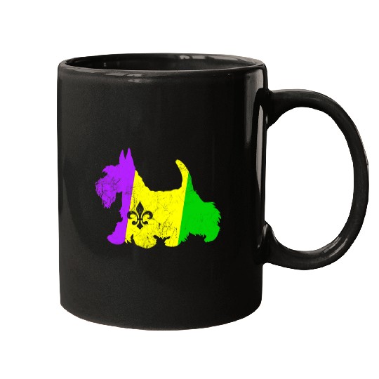 Dog Scottish Terrier Mardi Gras carnivals Party Dog Lover Mugs