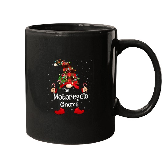 Motorcycle Gnome buffalo plaids Christmas Tree Light T Mugs