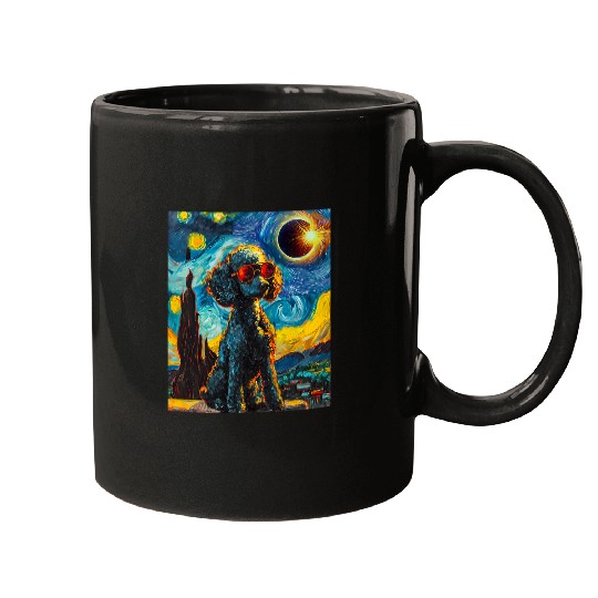 Total Solar Eclipse Poodle Dog Mugs