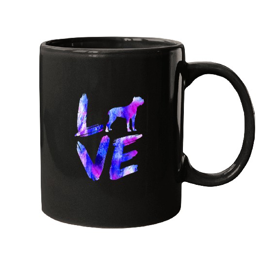 Love cane corso Watercolor Blue Dog Mom Dad Mugs