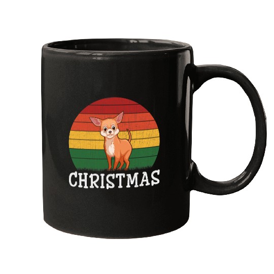 Matching Outfits for Holiday Retro Chihuahua Dog Christmas Mugs