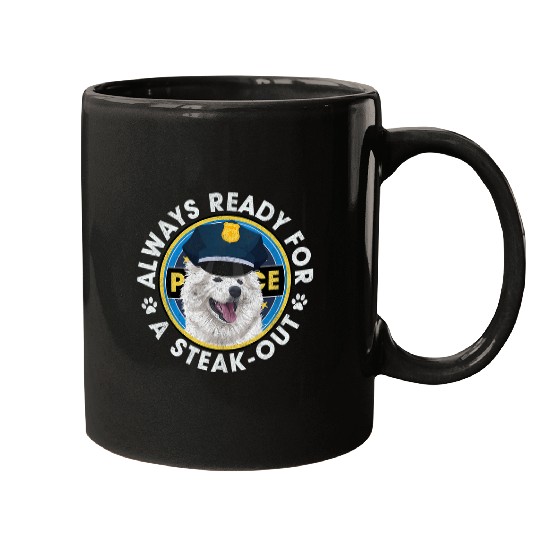 Samoyed Pawlice SteakOut Dog Police Officer Mugs