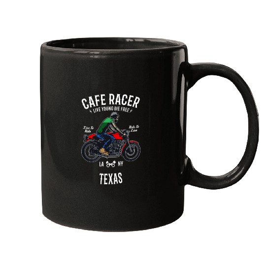 Texas Cafe Racer Original Motorcycle Graphic Design Novelty Mugs