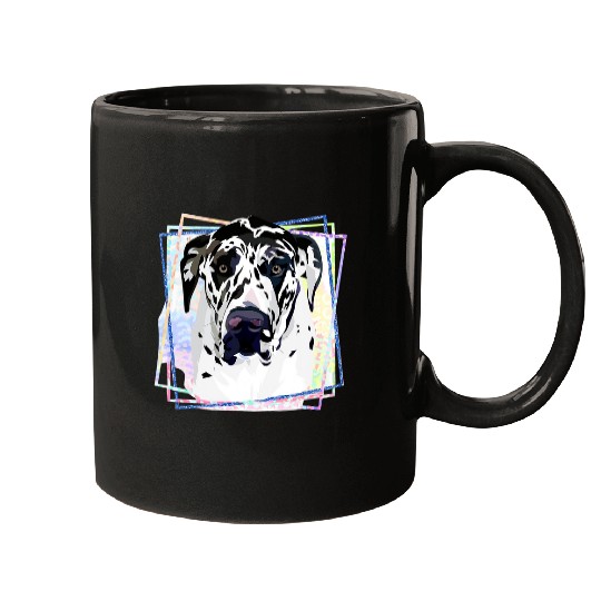 Dog Great Dane Cute Great Dane Face Great Dane Lovers Gift T-Shirt Mugs