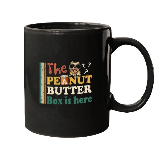 Pomeranian The Peanut Butter Box Is Here Funny vintages Retro Mugs